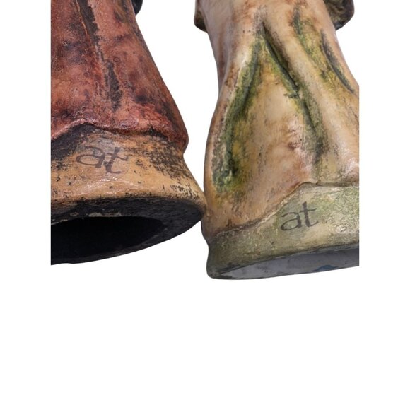 Vintage Ceramic Figurines Sculptures Hand made and signed by AT 17" Tall - Picture 4 of 15